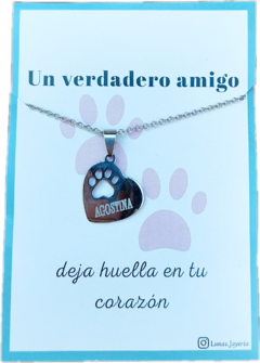 Collar huellita con grabado personalizado