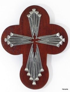 round cross on wood