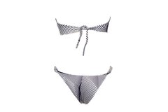 Bikini Bandeau Metal Drape Stripes Black - comprar online