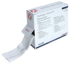 Venda tubular extensible, blanca, 2,5 cm x 6,5 m