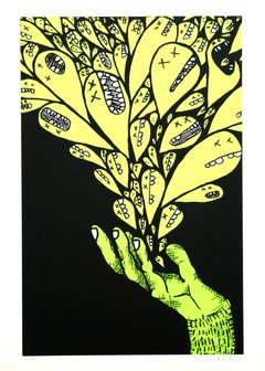 " Māo Verde " Gravura do Artista - " DDZ " - comprar online