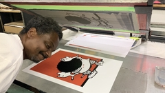 " Vandalismo com Tinta - Vermelha " Gravura do Artista - Alex Hornest " Onesto "