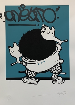 " Vandalismo com Tinta - Azul " Gravura do Artista - Alex Hornest " Onesto "