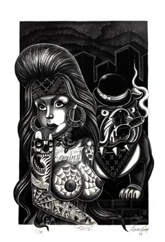 " Chola " Gravura do Artista e Tatuador - " Mauro Landim " - Fullhouse Prints