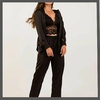 PIJAMA LONGO RENDA E SEDA GLAMOUR PRETO