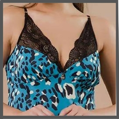 CAMISOLA ANIMAL PRINT COLOR AZUL MICROFIBRA - comprar online