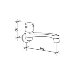 Torneira para Cozinha de Parede 200mm REF. 1171-AS CPD 2706 - CPDT 52706 - Hidroarte