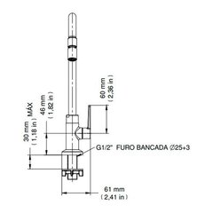 Imagem do TORNEIRA PARA COZINHA MESA GALI BICA ALTA - DOCOL 00801306