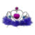Coronita corazón plateada con plumas violetas
