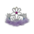 Coronita plateada con gemas y plumas lila