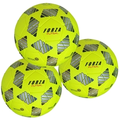 PACK X 3 UNIDADES AMARILLAS FLÚO - PELOTAS FUTSAL NRO. 4 MEDIO PIQUE - FORZA FUTSAL -