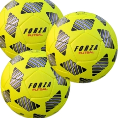 PACK X 3 UNIDADES AMARILLAS - PELOTAS FUTSAL NRO. 4 MEDIO PIQUE - FORZA FUTSAL -