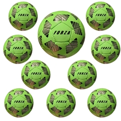 PACK X 10 UNIDADES VERDES - PELOTAS FUTSAL NRO. 4 MEDIO PIQUE - FORZA FUTSAL -