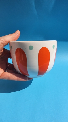 Bowl mediano naranja con corazon aqua - comprar online