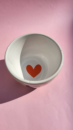 Bowl mediano verde con corazon naranja - comprar online