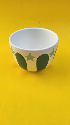 Bowl mediano verde con corazon amarillo - Say Ilustracion