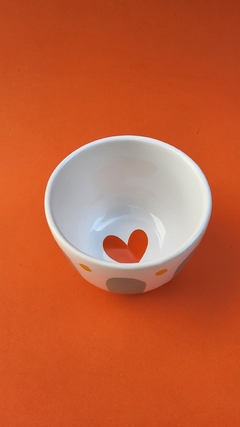 Bowl mediano aqua con corazón naranja en internet