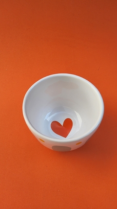 Bowl mediano aqua con corazón naranja - Say Ilustracion