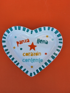 Plato corazon grande verde