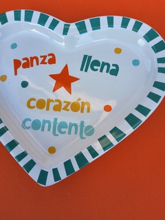 Plato corazon grande verde - comprar online