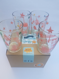 Vasos FESTEJEMOS pack x 4 - comprar online