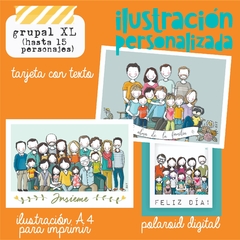 Ilustracion personalizada GRUPAL XL (hasta 15 personas)