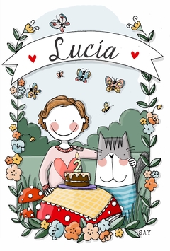 Ilustracion personalizada FELIZ DÍA (hasta 2 personajes) en internet