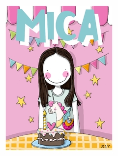 Ilustracion personalizada FELIZ CUMPLE (1 personaje) - tienda online