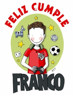 Ilustracion personalizada FELIZ CUMPLE (1 personaje) - comprar online