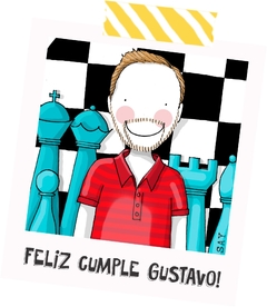 Ilustracion personalizada FELIZ CUMPLE (1 personaje) - comprar online