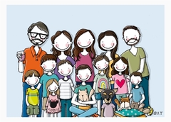 Ilustracion personalizada GRUPAL XL (hasta 15 personas) en internet