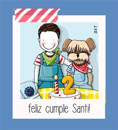 Ilustracion personalizada FELIZ DÍA (hasta 2 personajes) - comprar online