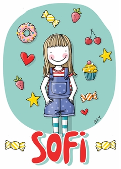 Ilustracion personalizada FELIZ CUMPLE (1 personaje) - Say Ilustracion