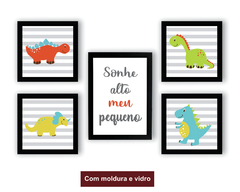 Quadros Infantis Dinossauros e Frase na internet