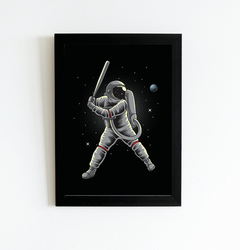 Quadro Astronauta jogando beisebol