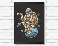 Quadro Astronauta tomando café na internet