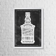 Quadro Garrafa Wiskey e Bebidas - comprar online