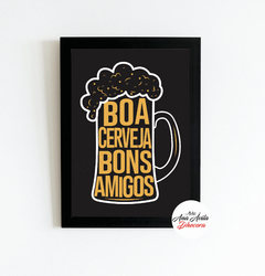 Quadro Boa Cerveja, bons amigos - Ateliê Ana Ávila