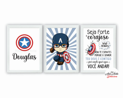Quadros Super Heróis Baby Capitão América Seja Forte - comprar online