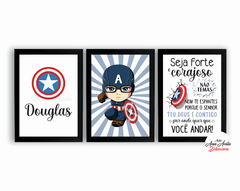 Quadros Super Heróis Baby Capitão América Seja Forte na internet