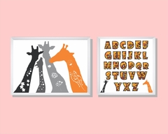Quadros Infantis Girafas e Alfabeto - Ateliê Ana Ávila