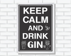 Quadro Keep Calm and drink Gin - comprar online