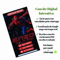 Convite Digital Interativo Homem Aranha - comprar online