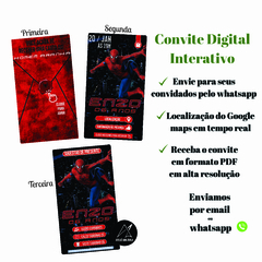Convite Digital Interativo Homem Aranha - Ateliê Ana Ávila