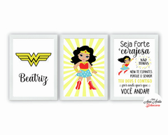 Quadros Super Heróis Baby Mulher Maravilha Seja Forte - comprar online