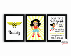 Quadros Super Heróis Baby Mulher Maravilha Seja Forte na internet