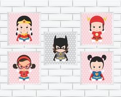 Quadros Super Heróis Meninas Quarto de Bebê - comprar online