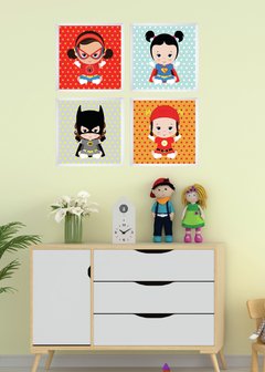 Quadros Super Heróis Baby para Quarto de Menina