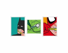 Quadros Super Heróis Escovando os Dentes - comprar online
