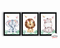 Quadros Infantis Safari Quarto de Menina - comprar online